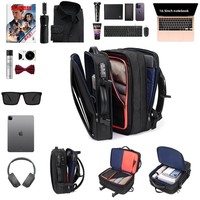 Sac à dos de voyage multifonctionnel imperméable en polyester Oxford pour homme, 20 pouces, avec compartiment pour ordinateur, bretelles à coussin d'air, grande capacité - Meilleure vente