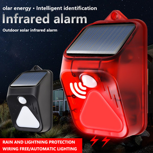 Solar Animal Deterrent <b>Light</b> Red Plastic <b>LED</b> <b>Sensor</b> Control Outdoor Use - Product Image 2