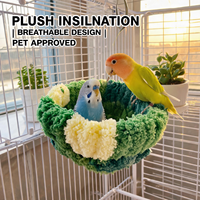 Nid d'oiseau en coton épais CT, lit chaud pour perroquets, perruches, pinsons, hamac en peluche douce pour cage à oiseaux, tente