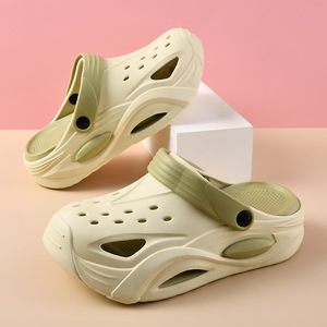 Women's <b>Clogs</b> Summer Outdoor Thick Sole Non Slip EVA Hollow Breathable Closed Toe Slippers Couple Sandals Size 38-45 - Product Image 1