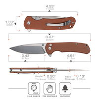 Couteau pliant RX Mikata avec poignée antidérapante, couteau compact D2, couteau de poche, choix idéal pour les loisirs, le travail, la randonnée, le camping