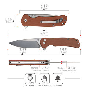 RX Mikata kaymaz sap katlanır bıçak taktik bıçak kompakt D2 çakı eğlence için Ideal seçim, iş, yürüyüş, kamp - Product Image 3