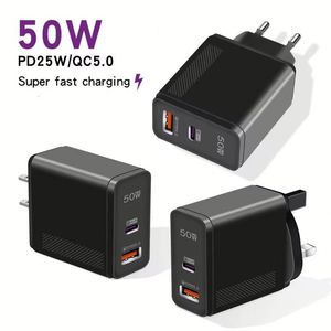High Quality <b>USB</b> A+<b>C</b> Wall Charger 25W Super Fast Charger for Mobile Phone US EU <b>Plug</b> Type <b>C</b> Travel Adapter - Product Image 1