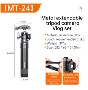 Ulanzi MT-24 Vlog Lite Treppiede in Metallo: Treppiede/Monopiede, con Gimbal/attacco cold shoe, Akka Quick Pack - Product Image 6
