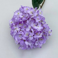 MSFAME Fleurs artificielles en soie rouge, verte, ivoire, rose, jaunes, hortensias à tige unique
