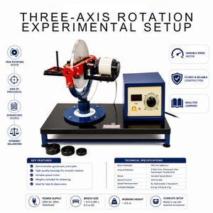 Motorised Gyroscope Apparatus | Variable Speed Gyroscopic Precession & Torque Demonstration Equipment <b>Physics</b> Laboratory - Product Image 1