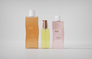 PET PCR-botella de loción de color degradado HDPE, botellas de color mate de tacto suave de 250ml, envase de embalaje de belleza redondo hexagonal de <span class=keywords><strong>nuevo</strong></span> diseño - Product Image 5