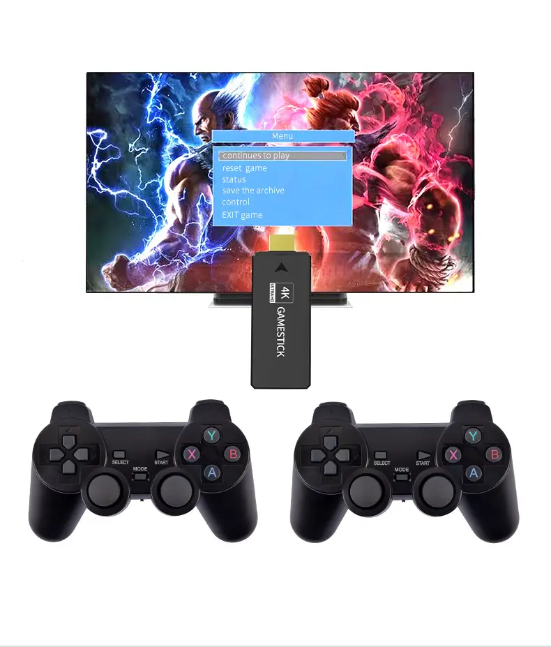 Tay Cầm Chơi Game 4K HD, Thiết Bị Mô Phỏng Trò Chơi Điện Tử TV Dongle HDMIl, Bộ Điều Khiển Chơi Game Không Dây Wifi Kép 2.4G, Bảng Điều Khiển Trò Chơi 3D