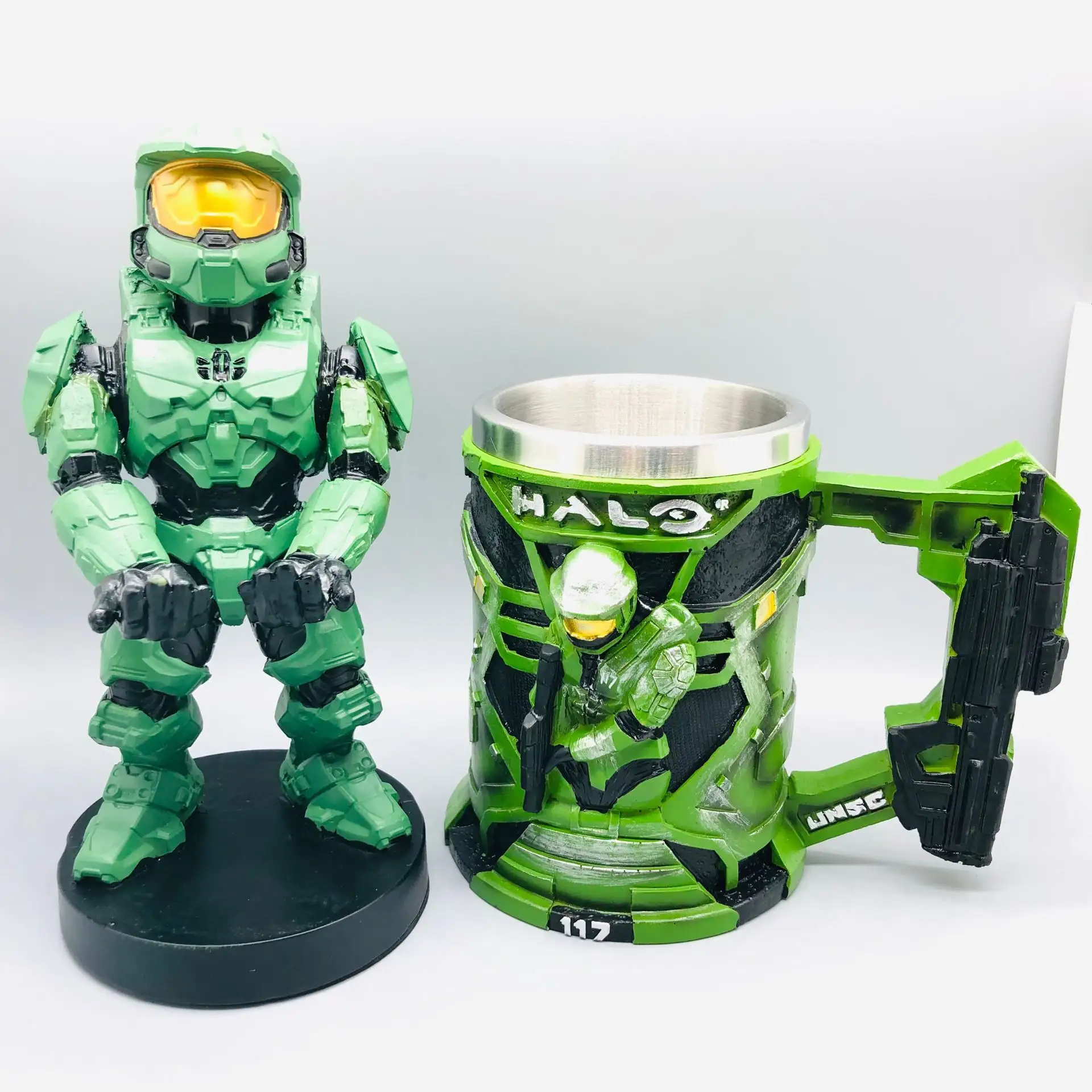 Cool soldato verde armatura cavaliere 3D in resina tazza Robot Gamepad tazza