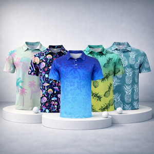 Polo de golf sublimé avec logo personnalisé, confortable, séchage rapide, anti-rides, 88% polyester, 12% élasthanne, motif amusant - Product Image 1