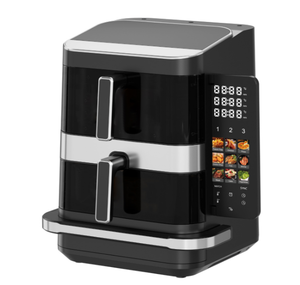 <span class=keywords><strong>Friteuse</strong></span> à <span class=keywords><strong>air</strong></span> 3 en 1 à <span class=keywords><strong>double</strong></span> empilage de grande capacité 10L 2800W avec plaque à pizza et écran pliable, vente chaude - Product Image 2