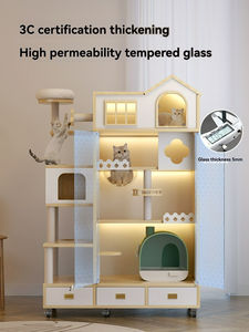 Villa en bois pour plusieurs chats, cage personnalisée, grande maison pour chats d'intérieur à 5 niveaux, perchoir de groupe, réseau, zone de couchage communautaire, mobilier pour animaux de compagnie - Product Image 3