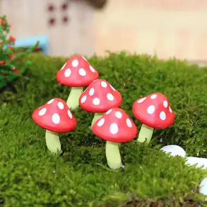 Nieuwe Ontwerp Kunstmatige Paddestoel Hars Ornamenten Miniatuur Tuin Ambachten Huis Decoratie Fairy Garden