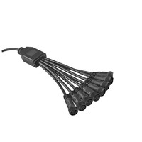 Câble d'alimentation LED de type Y, personnalisé, 5A, en cuivre, avec boîtier en nylon, étanche IP68, connecteur parallèle femelle-mâle en plastique, 300V