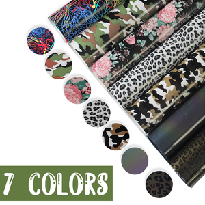2021 Plaid Fashion Animal Pattern Htv <strong>Leopard</strong> <strong>Print</strong> Camouflage Flower Colorful Reflective Heat Transfer <strong>Film</strong> Vinyl for T-shirts - Product Image 2