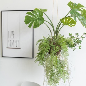 <span class=keywords><strong>Plante</strong></span> artificielle suspendue, fougère et <span class=keywords><strong>monstera</strong></span> en boule, 58-140 cm, verte, pour décoration intérieure et extérieure - Product Image 3