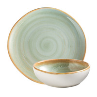 Ensemble d'assiettes en céramique Kingze Vintage Glaze 4/6,5/8/8,25/10/11,25 pouces, vaisselle de restaurant personnalisable
