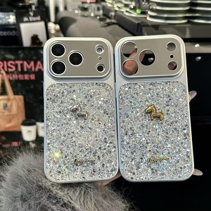 <span class=keywords><strong>Cover</strong></span> per <span class=keywords><strong>iPhone</strong></span> 17 Pro Max con Design a Cavallo, Glitter e Paillettes, Antiurto, Personalizzabile, per <span class=keywords><strong>iPhone</strong></span> 16 15 Plus - Product Image 1
