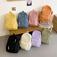 Sac à dos scolaire personnalisé de couleur unie, imperméable, grande capacité, décontracté, pour le sport, les sorties quotidiennes des adolescentes et les voyages universitaires