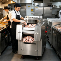Scie à viande entièrement automatique commerciale avec moteur pour la découpe de poulet, canard, oie, poisson, pour usage en restaurant, capacité de 700 kg/h