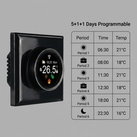 Termostato Inteligente con Perilla, Pantalla TFT a Color de 1.28 Pulgadas, Vidrio Templado 6H, Programación de 7 Días, Control Remoto por Aplicación Tuya, 230V, para Cocina y Hotel