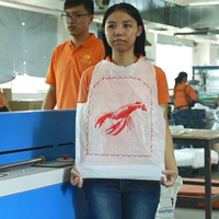 Bavoirs de fruits de mer imperméables crabe imprimés personnalisés en plastique homard adulte bavoir blanc pour restaurant