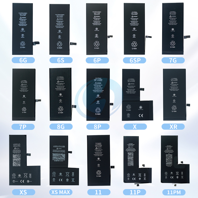 Original Quality Mobile Phone Batteries for iPhone 5 6G 6SP 7G 8P X Xs Xr XSmax 11 12 13Pro 14 15 16 Pro Max