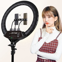 Ringlight 18 inci 22 inci untuk Tiktok, Makeup, Kecantikan, Live Streaming, Kontrol Nirkabel, Fotografi, Lampu Selfie LED, Ring Light dengan Tripod