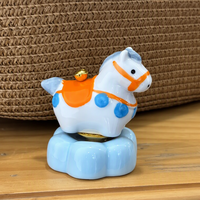 Hype Crystal Glaze Petit Cheval en Céramique, Ornement Rotatif Décoratif de Bureau, Gadget Anti-Stress Mignon et Relaxant, Nouveauté du Nouvel An