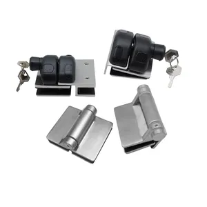 ZD Stainless Steel Glass Gate Hinge Lock Door Latch For Frameless Glass Railing Pool Fencing
