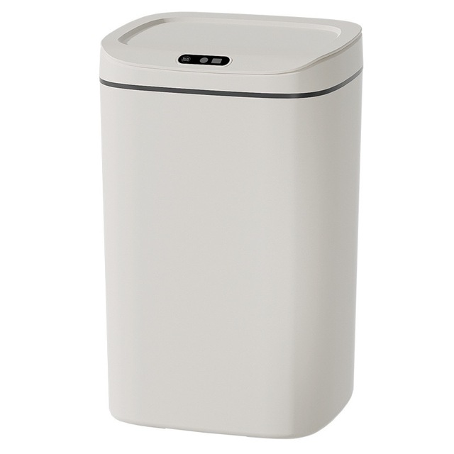 12L Smart Induction Trash Can Eco-Friendly Automatic Easy Clean PP Material Open Top Hands Prevent Slipping Lid Kitchen Slim Bin