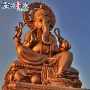 Westlicher Kupfer guss Elefanten stamm Gott Ganesha Idol Bronze Buddha Kultur gegossene Statue