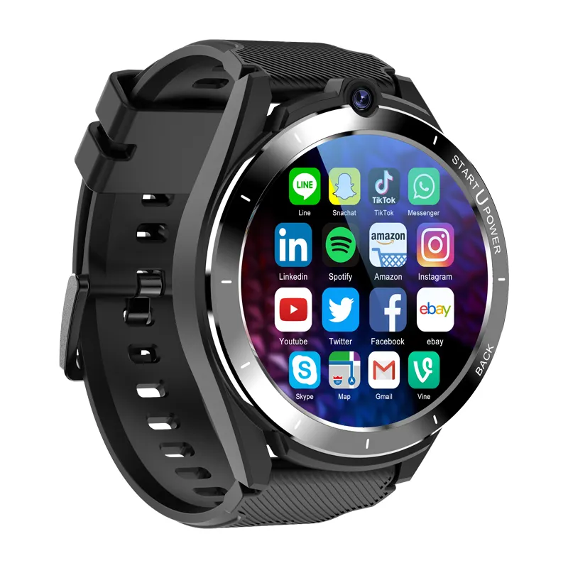 2023 New Arrivals Android 11 Round Screen Smart Watch 6GB + 128GB Wifi GPS Fitness Tracker Smartwatch 4G Sim Support for Men