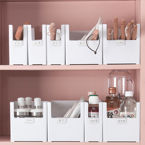 Rectangular Storage Box Organizer For Kitchen Cabinet Countertop Divider Uncapped Stackable Small Medium Large Size Solid Color - Product Image 5