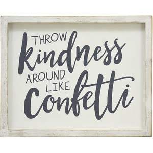 ป้ายไม้ Parisloft ข้อความ "Throw Kindness Around Like Confetti" ขนาด 10x8 นิ้ว กรอบสีขาวล้าง ตกแต่งผนังสไตล์โมเดิร์นฟาร์มเฮาส์ - Product Image 5