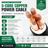 Cable de Distribución Trifásico de 5 Hilos YJV de 0.6/1kV Cu/XLPE/PVC, 5 Núcleos, 16mm, 25mm, 35mm, 50mm, 70mm, 95mm, 120mm