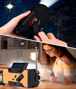 <span class=keywords><strong>Radio</strong></span> Portátil de Emergencia AM/<span class=keywords><strong>FM</strong></span> de Banda Completa con Manivela y Energía Solar, 2000mAh, Altavoz Integrado, Carga USB y Linterna - Product Image 4