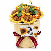Gebreide garenbloememmerboeket Gehaakt kunstbloemenornament Simulatie fruitbloemarrangement voor festivalcadeau