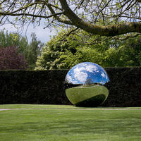 Boule de fontaine moderne creuse en acier inoxydable sur mesure, grande taille, étanche, pour jardin extérieur, parc, élément décoratif aquatique