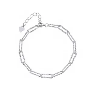Grossista 925 argento Sterling paperlip Link bracciale di alta qualità minimalista Gypsophila braccialetto di moda catena