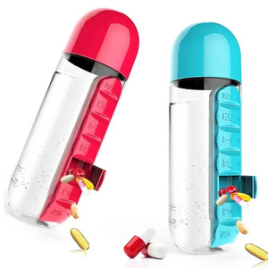 Botella <span class=keywords><strong>de</strong></span> Agua Portátil al por Mayor con Pastillero Desmontable y Práctico Organizador <span class=keywords><strong>de</strong></span> Pastillas para 7 Días, <span class=keywords><strong>Tapa</strong></span> <span class=keywords><strong>de</strong></span> Plástico TOUR - Product Image 2