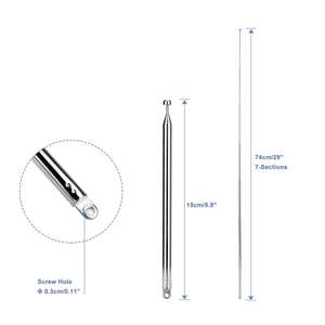 Antenne radio FM AM télescopique de 75 cm pour système stéréo domestique avec connecteur de type F et adaptateurs multiples pour système stéréo domestique et récepteur AV - Product Image 5