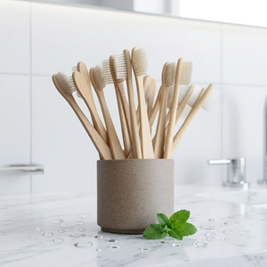 Cepillo de Dientes de Bambú Ecológico con Cerdas Suaves para Dientes Sensibles, Venta al Por Mayor, Empaque Personalizado OEM - Product Image 1