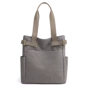 กระเป๋าถือผ้าแคนวาสอเนกประสงค์คุณภาพสูง ความจุเยอะ เหมาะสำหรับการเดินทางและพักผ่อน - กระเป๋าช้อปปิ้งแบบเปิดซิป - Product Image 5