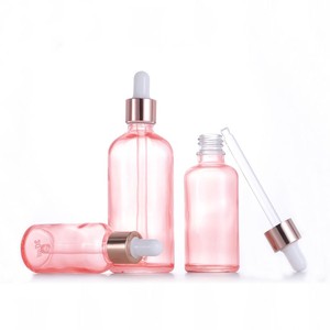 Flacon compte-gouttes vide rechargeable de 5ml 10ml 15ml 20ml 30ml 50ml 100ml de sérum en verre rose de teinture d'huile essentielle de sérum - Product Image 6