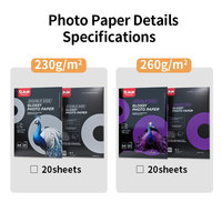 Papier photo brillant double face JOJO A4, compatible avec les imprimantes jet d'encre, 120g 140g 160g 180g 200g 230g 260g 300g, papier de copie