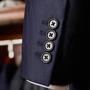 Hoogwaardig logo-aanpassing executive cut herenpak op maat gemaakt wollen herenpak voor bruidegom trouwpakken - Product Image 3