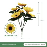 Bouquet de tournesol à main transfrontalier simulé fausse fleur pour la décoration de la maison et la photographie pour la Saint-Valentin