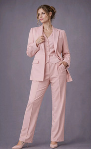Traje de Pantalón de Tres Piezas para Mujer, Diseño de Diseñador, Blazer, Chaleco y Pantalones, Ropa Formal para Invitadas de Boda y Ocasiones Especiales - Product Image 3