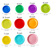 Assiettes en plastique jetables de 7 pouces et 9 pouces, pour dessert, dîner, salade, plats froids, vaisselle de fête, assiettes colorées